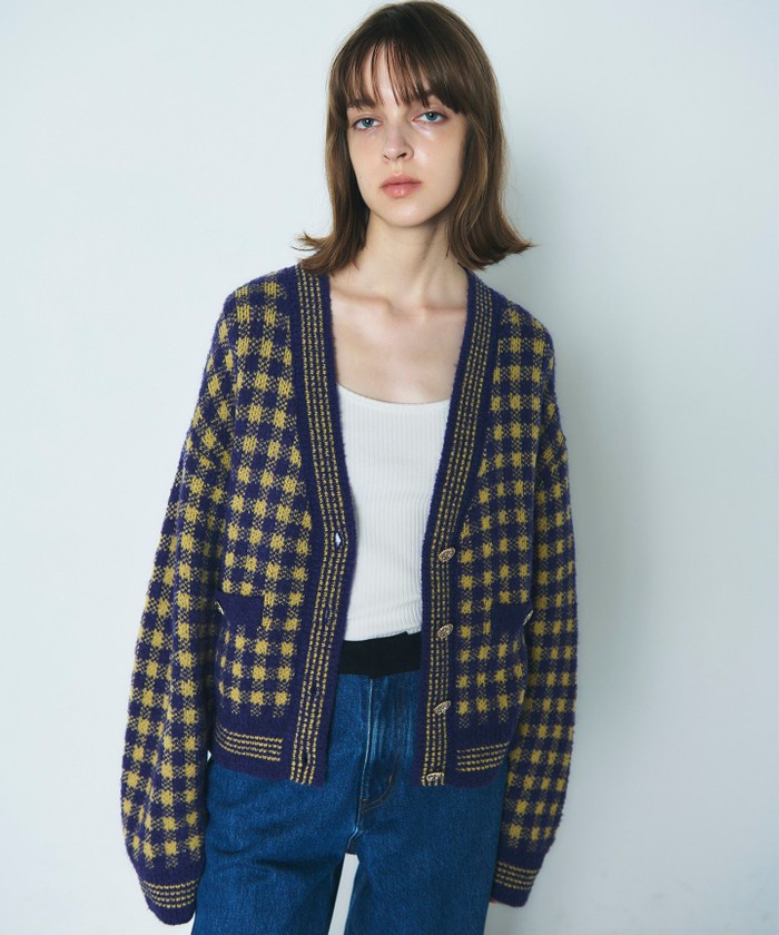 現行品 Grace Continental カーディガン ツイードニットzipカーディガン / GRACE CONTINENTAL | GRACE