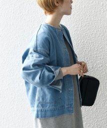 SHIPS any WOMEN(シップス　エニィ　ウィメン)/《一部追加予約》SHIPS any: ノーカラー デニム ブルゾン［SHIPS any DENIM］/ライトブルー