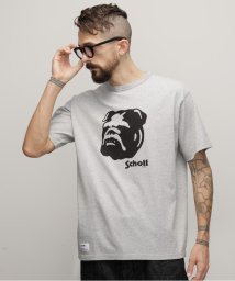 Schott(ショット)/HEATHER T－SHIRT "STENCIL BULLDOG"/ヘザーTシャツ "ステンシル ブルドッグ/グレー