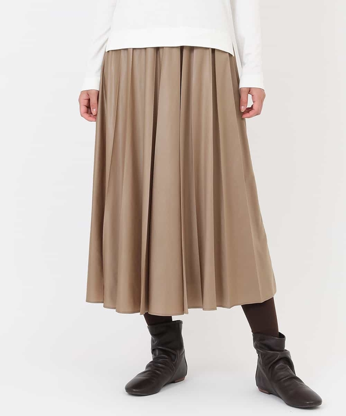 ヒロコビス 裾プリーツスカート - ひざ丈スカート