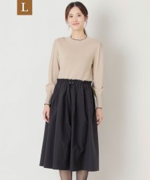 TO BE CHIC(L SIZE)/【L】レーヨンナイロンニットコンビ ワンピース/505756365