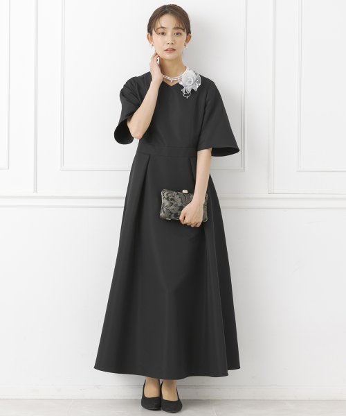 セール】《マザードレス》グログラン シンプル 無地ドレス/ワンピース  