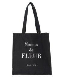 Maison de FLEUR(メゾンドフルール)/EC限定ブランドロゴプリントスクエアトートバッグ/ブラック