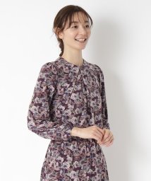  LAURA ASHLEY(ローラアシュレイ)/【洗濯可／ストレッチ／同柄アイテムあり】オンドルローズ柄 プルオーバー/ブラウン（144）