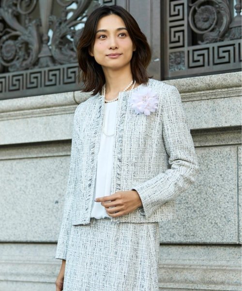 【セレモニースーツ】ラメツイード ノーカラージャケット Mサイズ着用 ＊＊＊＊＊＊＊＊＊＊＊＊＊＊＊＊＊＊＊＊＊＊