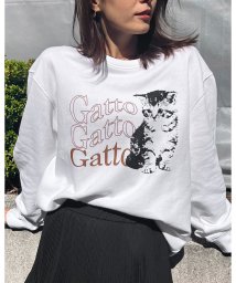 Spiritoso/Gatto 猫プリント裏毛トレーナー/505765938