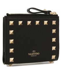 Valentino Garavani/ヴァレンティノ 二つ折り財布 ロックスタッズ ミニ財布 ブラック レディース VALENTINO GARAVANI 3W2P0W06 VSH 0NO ROCKS/505766090