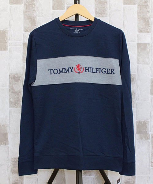 TopIsm(トップイズム)/TOMMY HILFIGER トミー ヒルフィガー クレスト クルーネック スウェット シャツ 長袖 Crest Crewneck メンズ ブランド/ネイビー