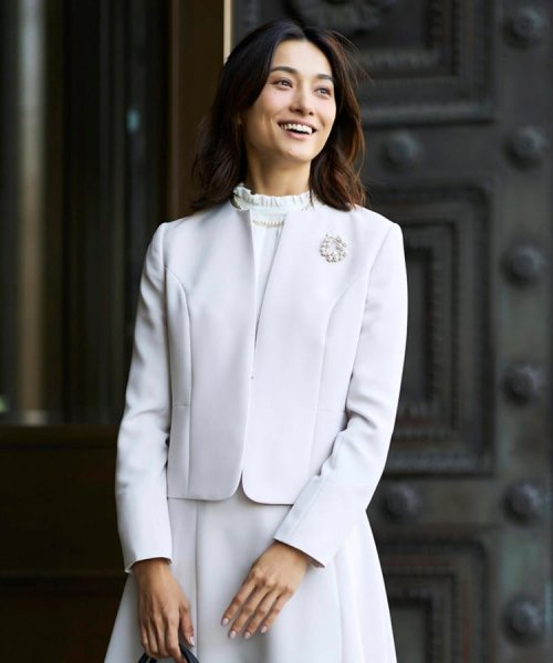 セール】【フォーマルシーンにも／洗える】ジョーゼット ノーカラー  