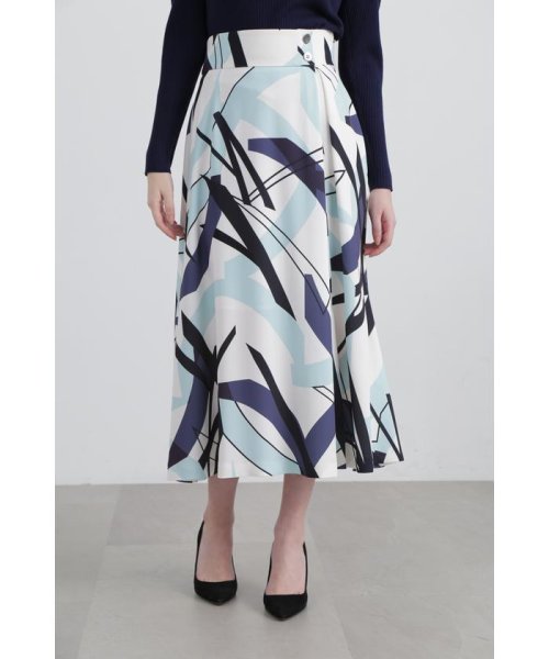 ◆ジオメトリックアートプリントスカート 