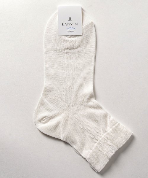 LANVIN en Bleu(ladies socks)(ランバンオンブルー（レディスソックス）)/綿混ソックス　　　/ホワイト