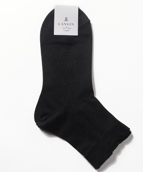 LANVIN en Bleu(ladies socks)(ランバンオンブルー（レディスソックス）)/綿混ソックス　　　/ブラック