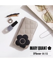 MARY QUANT(マリークヮント)/MARY QUANT マリークヮント iPhone 15 14 ケース スマホケース 携帯 レディース スタンド PU QUILT LEATHER BOOK T/グレージュ
