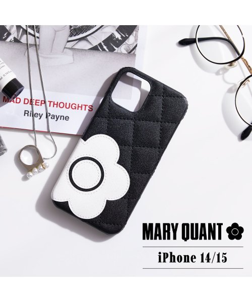 MARY QUANT(マリークヮント)/MARY QUANT マリークヮント iPhone 15 14 ケース スマホケース 携帯 レディース PU QUILT LEATHER SHELL CASE /ブラック