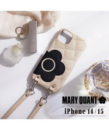MARY QUANT(マリークヮント)/MARY QUANT マリークヮント iPhone 15 14 ケース スマホケース スマホショルダー 携帯 レディース PU QUILT LEATHER NE/アイボリー