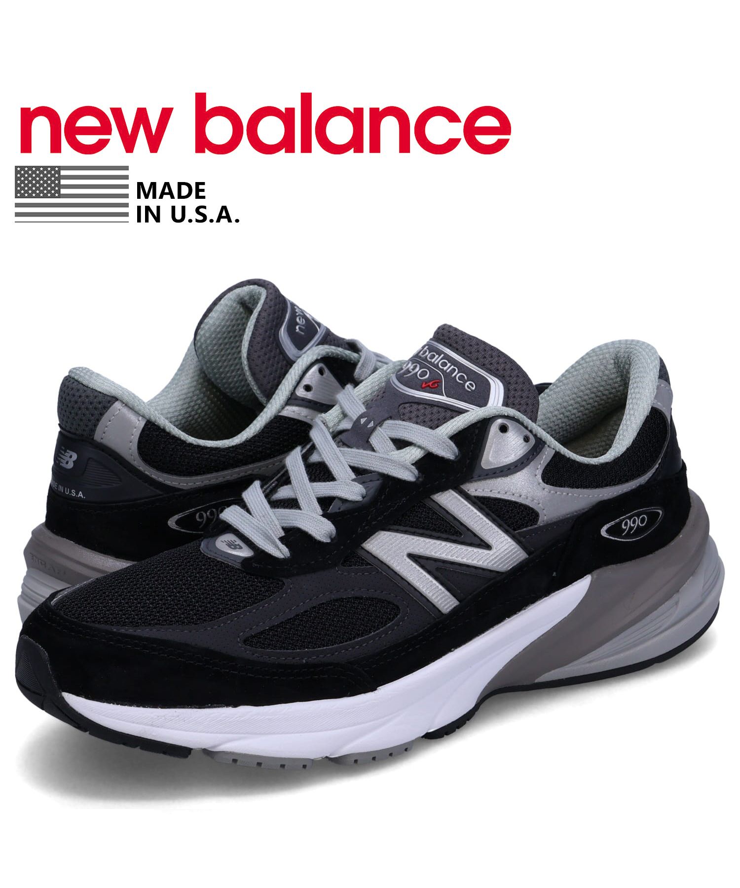 NEW BALANCE ニューバランス サイズ:26.5cm 21AW M990 BL2 MADE IN USA ブラック 黒 US8.5 ローカット スニーカー シューズ 靴 ブランド 【メンズ】【美品】