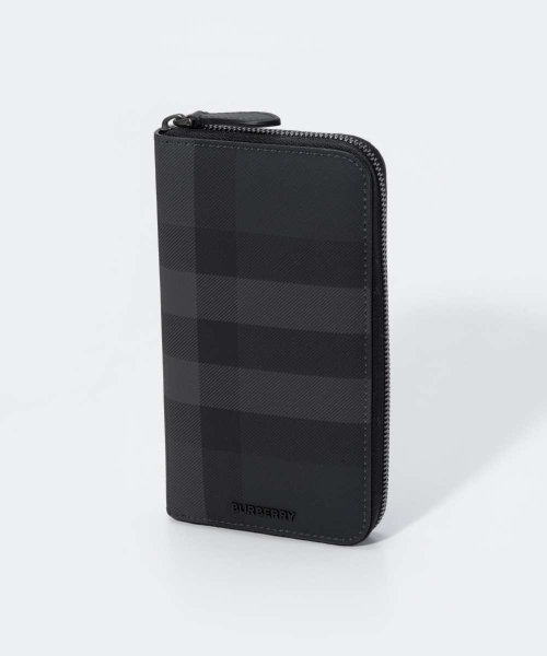 バーバリー BURBERRY 8070254 長財布 MS LG ZIG BRT メンズ 財布 チェック＆レザー ラウンドジップウォレット ジップアラウンド プ 財布
