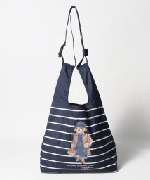 POLO RALPH LAUREN(umbrella)(ポロラルフローレン（傘）)/ベルト付きレインバッグ　POLO BEAR ボーダー/ネイビーブルー