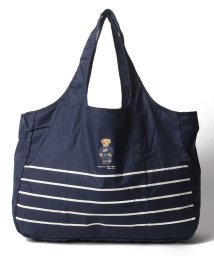 POLO RALPH LAUREN(umbrella)(ポロラルフローレン（傘）)/ポーチ付きレインバッグ　POLO BEAR ボーダー/ネイビーブルー