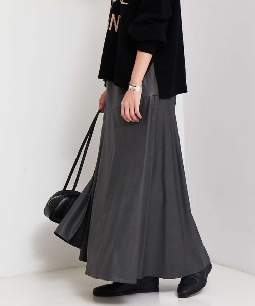 フェイクレザースカート 