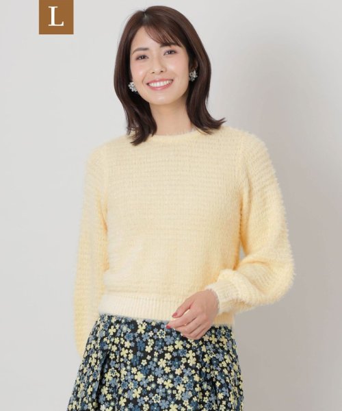 TO BE CHIC(L SIZE)(トゥービーシック Lサイズ)/【L】フェザーモールミックス2WAYニット/イエロー