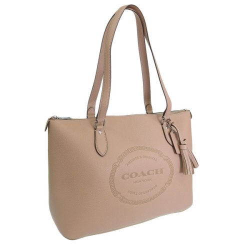 COACH(コーチ)/COACH コーチ GALLERY TOTE COACH HERITAGE ギャラリー コーチ ヘリテージ トート バッグ A4可 レザー/ベージュ