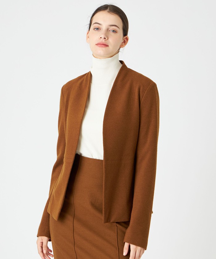 BEIGE MAZARINE / ノーカラージャケット LBROWN 4 BEIGE MAZARINE / ノーカラージャケット LBROWN 4