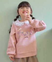 anyFAM（KIDS）(エニファム（キッズ）)/裏毛 モシャモシャ ロゴ トレーナー/ピンク