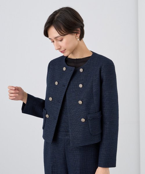 【Eternal Line 2024】メランジツイードノーカラー ジャケット Eternal Line なし