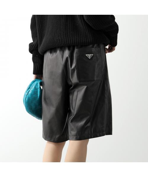 セール】PRADA ショーツ UPP224 1WDV レザー ハーフパンツ(505770403 