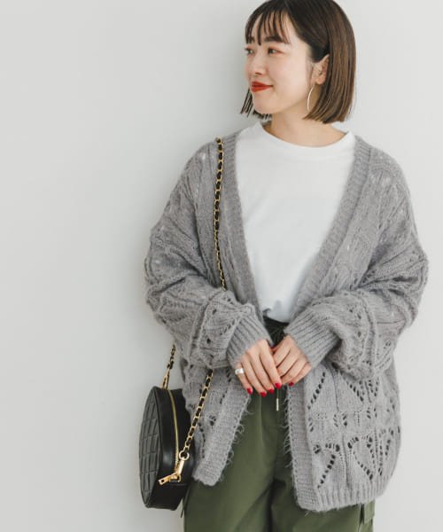 ITEMS URBANRESEARCH(アイテムズ アーバンリサーチ（レディース）)/『洗濯可』ガラアミカーデ(インナーセット)/GRY