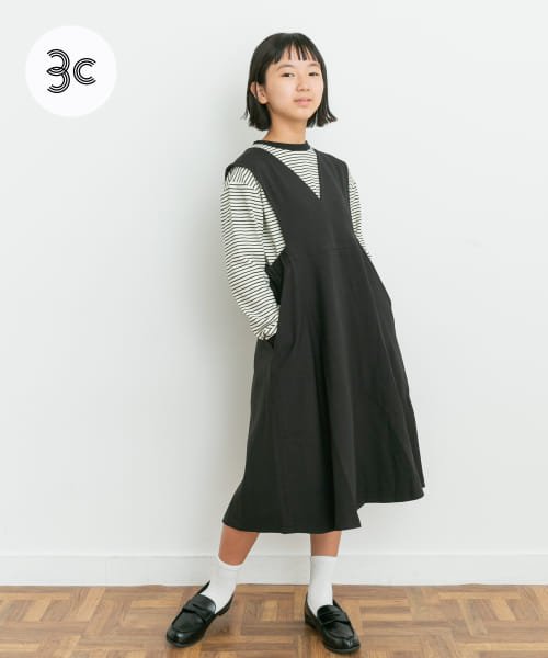 URBAN RESEARCH DOORS（Kids）(アーバンリサーチドアーズ（キッズ）)/『WEB/一部店舗限定』『UR TECH SMOOTHLUXE』ジャンパースカート(KIDS)/BLACK