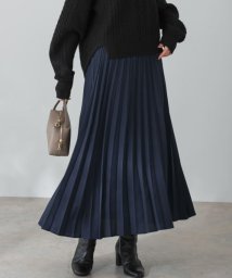 URBAN RESEARCH ROSSO(URBAN　RESEARCH　ROSSO)/サテンプリーツスカート/NAVY