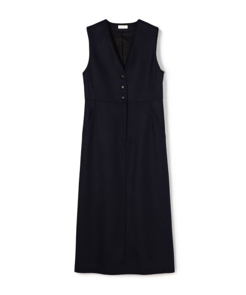 ストレッチボタニー Vネックジャンパースカート 