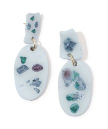 TOMORROWLAND GOODS(TOMORROWLAND GOODS)/LEVENS JEWELS SEA GLASS OVAL シーグラスオーバル ピアス/62ライトブルー系