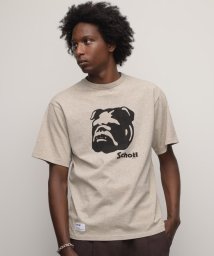 Schott(ショット)/HEATHER T－SHIRT "STENCIL BULLDOG"/ヘザーTシャツ "ステンシル ブルドッグ/ベージュ