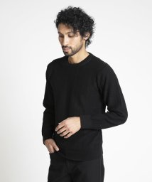 MICHEL KLEIN HOMME(ミッシェルクランオム)/ヘリンボンクルーネックニット/ブラック（94）