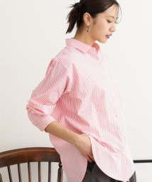 N Natural Beauty Basic(エヌナチュラルビューティベーシック)/ワンポイント刺繍オーバーサイズシャツ/ピンクストライプ1