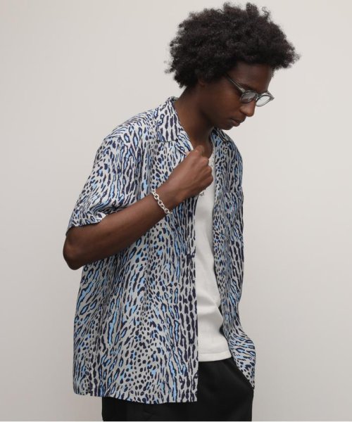 Schott(ショット)/RAYON SHIRT "LEOPARD”/レーヨンシャツ "レオパード/サックス1