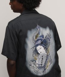 Schott(ショット)/RAYON SHIRT"LADY WITH THE DRAGON”/レーヨンシャツ 'レディ ウィズ ザ ドラゴン'/ブラック