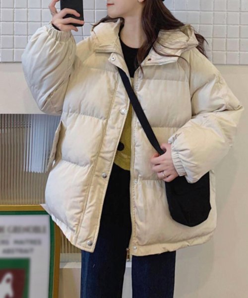 miniministore(ミニミニストア)/エコダウンジャケット フード付き韓国冬服/アイボリー