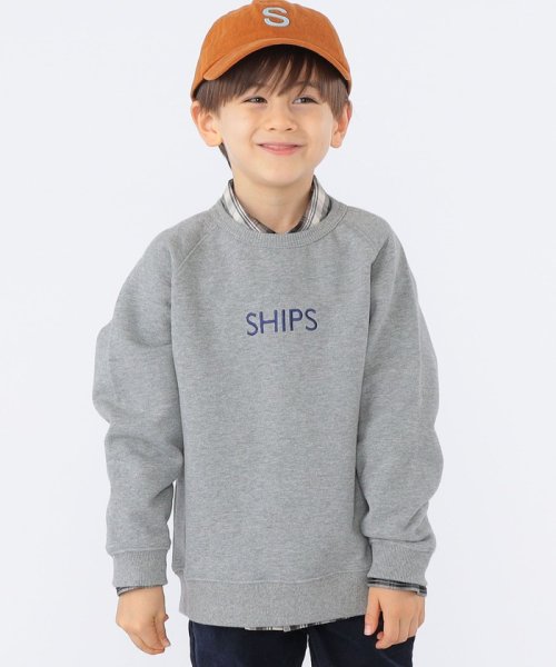SHIPS KIDS(シップスキッズ)/SHIPS KIDS:100～130cm / 刺繍 ロゴ スウェット/ヘザーグレー