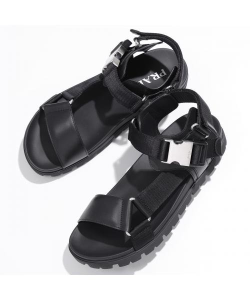セール】PRADA サンダル 2X3055 3L74 スポーティ レザー×ナイロン 