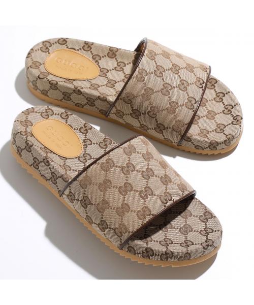 セール】GUCCI スライドサンダル 624695 H6320 GGキャンバス(505775129