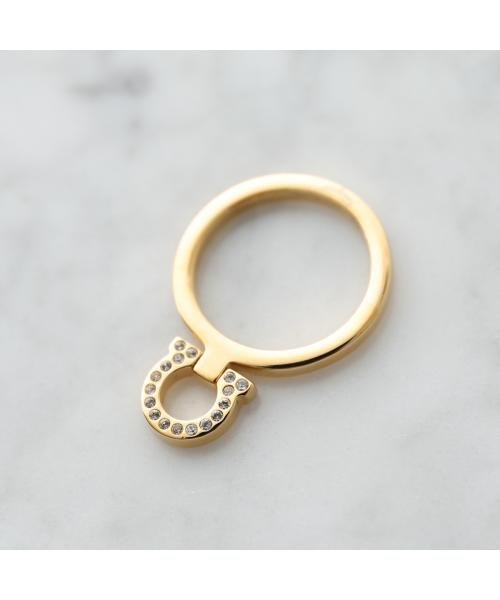 SALVATORE FERRAGAMO リング 76 0219 ガンチーニ SALVATORE FERRAGAMO リング クリスタル装飾