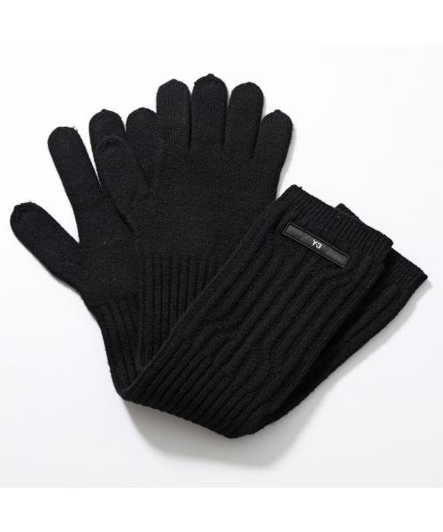 Y-3(ワイスリー)/Y－3 手袋 IJ9885 ロング ロゴ リブ編み/ブラック