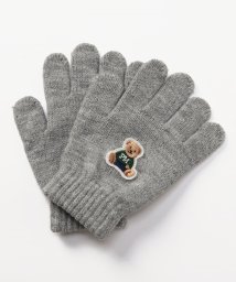 petit main(プティマイン)/くま刺繍手袋/グレー
