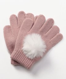 petit main(プティマイン)/ファーポンポン手袋/ピンク