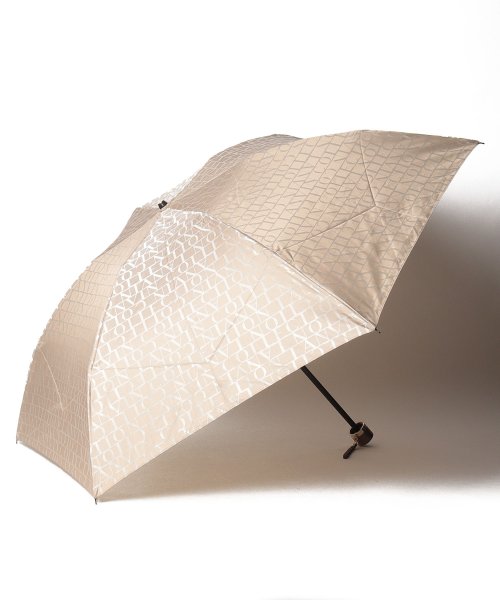 LANVIN Collection(umbrella)(ランバンコレクション（傘）)/折りたたみ傘　ロゴジャガード/ベージュ
