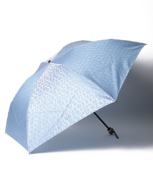 LANVIN Collection(umbrella)(ランバンコレクション（傘）)/折りたたみ傘　ロゴジャガード/サックスブルー